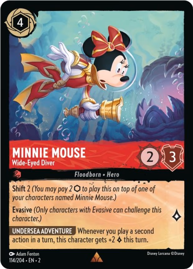 Minnie Mouse - Wide-Eyed Diver - Rare (114/204)