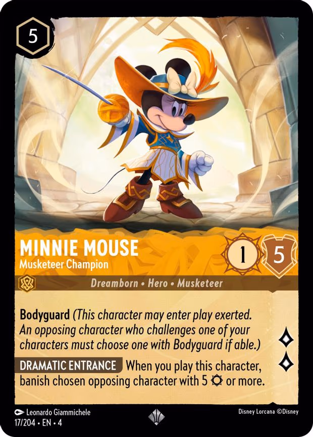 Minnie Mouse - Musketeer Champion - Super Rare (17/204)