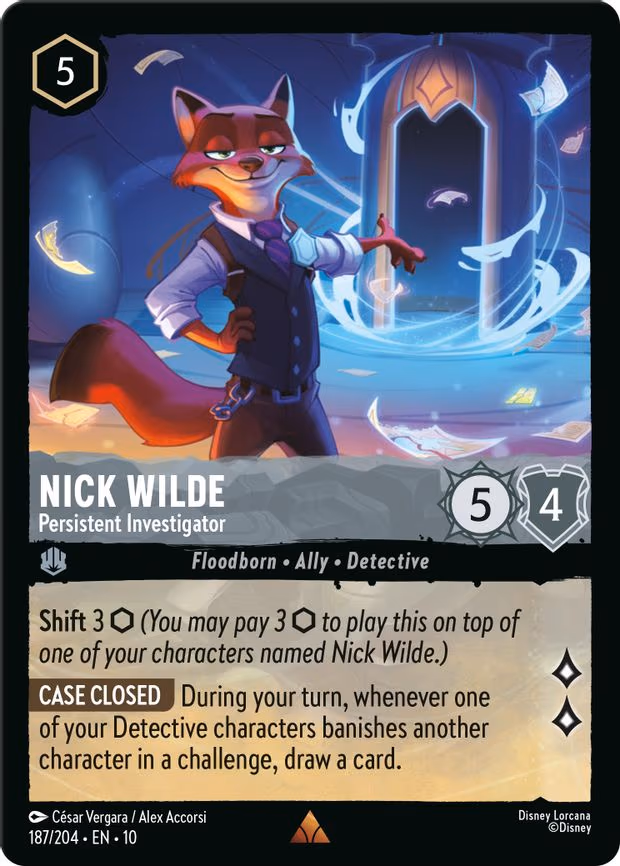 Nick Wilde - Persistent Investigator - Rare (187/204)