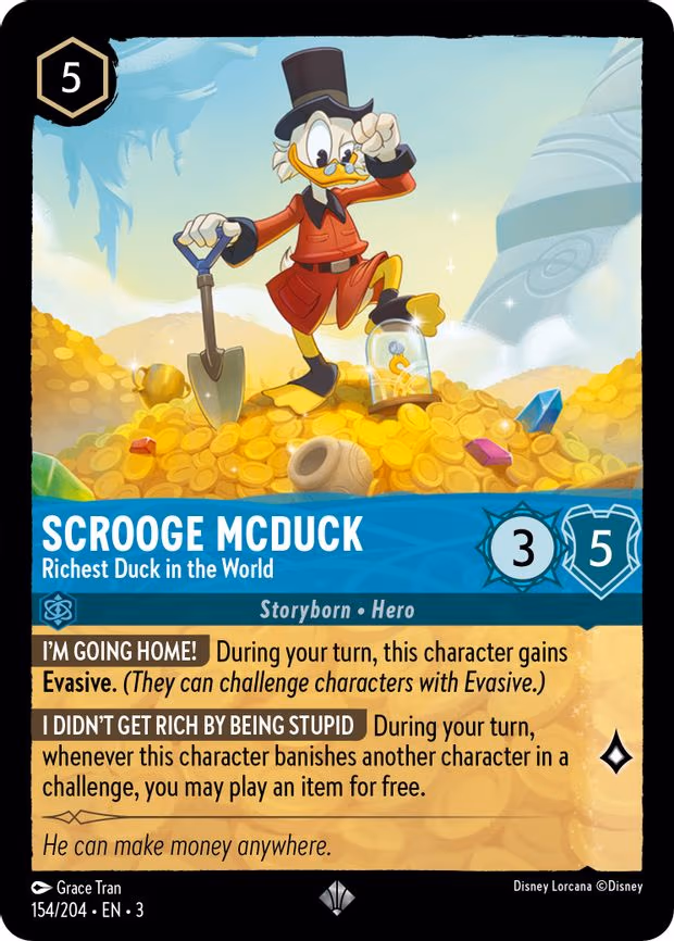 Scrooge McDuck - Richest Duck in the World - Super Rare (154/204)