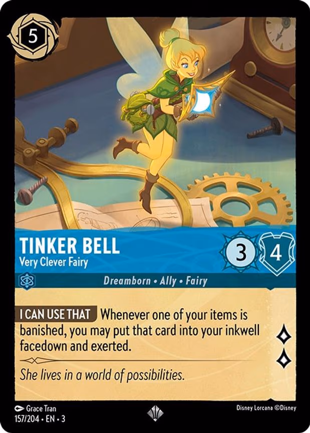 Tinker Bell - Very Clever Fairy - Super Rare (157/204)
