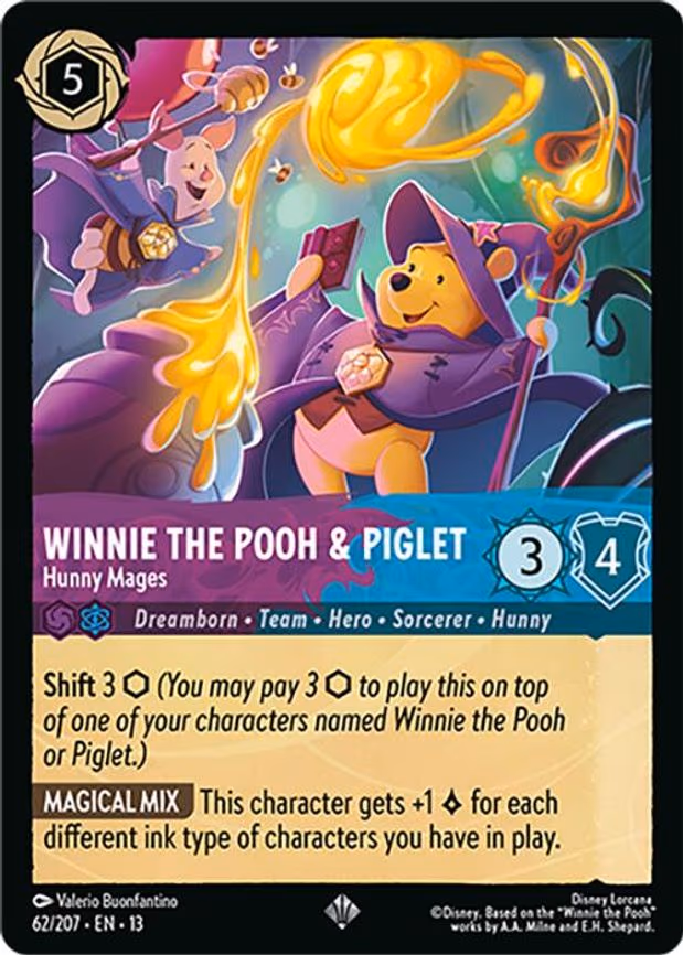 Winnie the Pooh & Piglet - Hunny Mages - Super Rare (62/204)