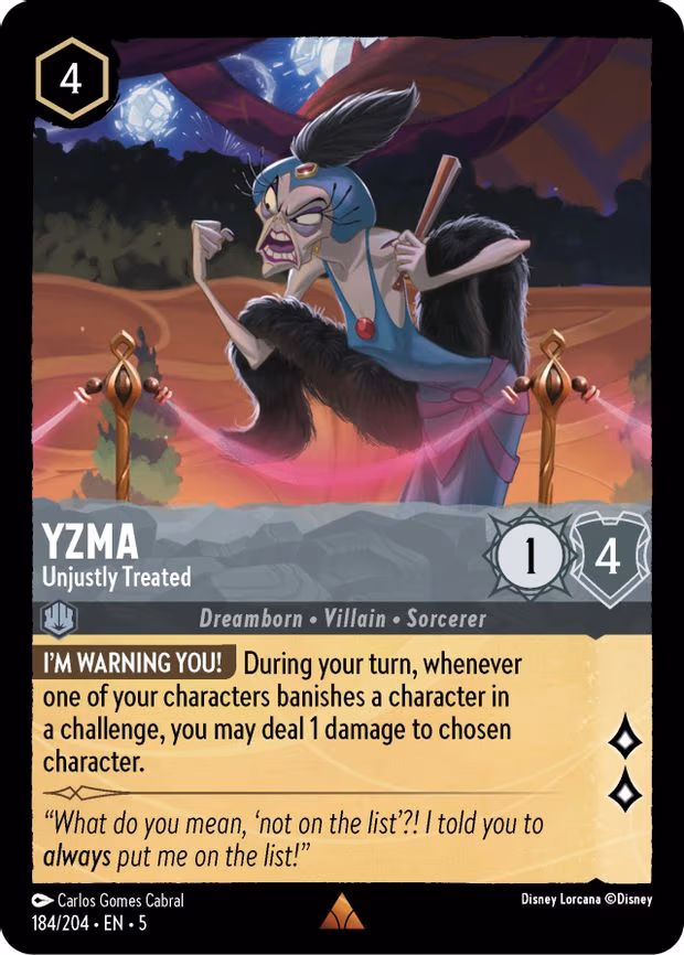 Yzma - Unjustly Treated - Rare (184/204)
