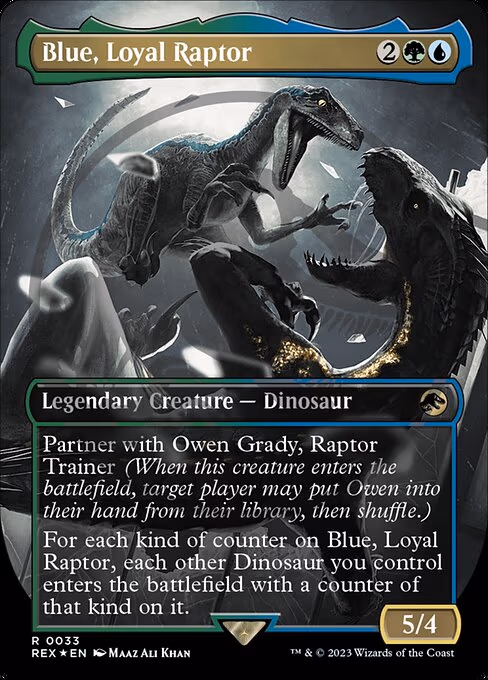 Blue, Loyal Raptor (Borderless) (Emblem)