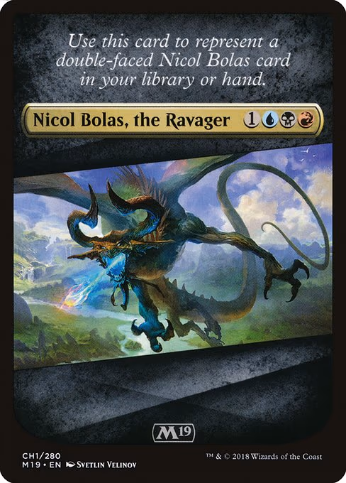 Checklist Card - Core Set 2019 (Nicol Bolas, the Ravager)