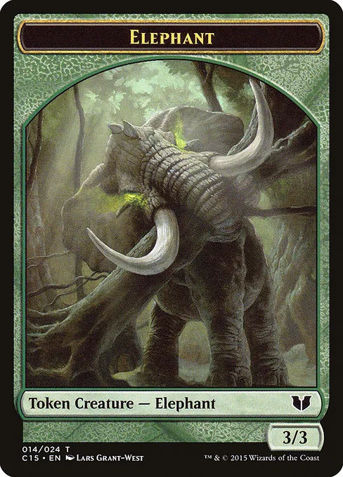 Elephant // Saproling Double-Sided Token