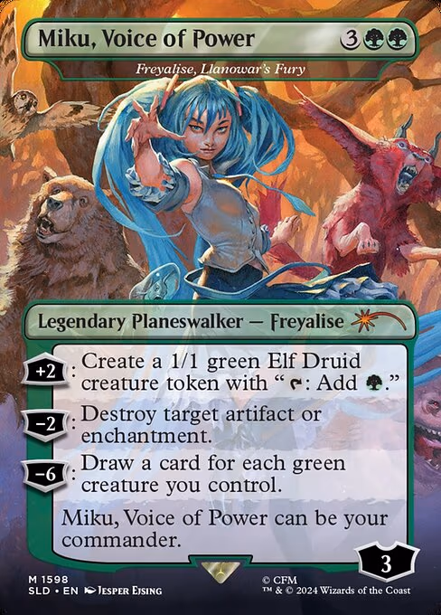 Miku, Voice of Power - Freyalise, Llanowar's Fury