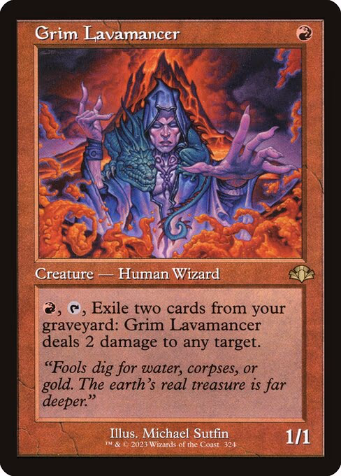 Grim Lavamancer (Retro Frame) - R (324)
