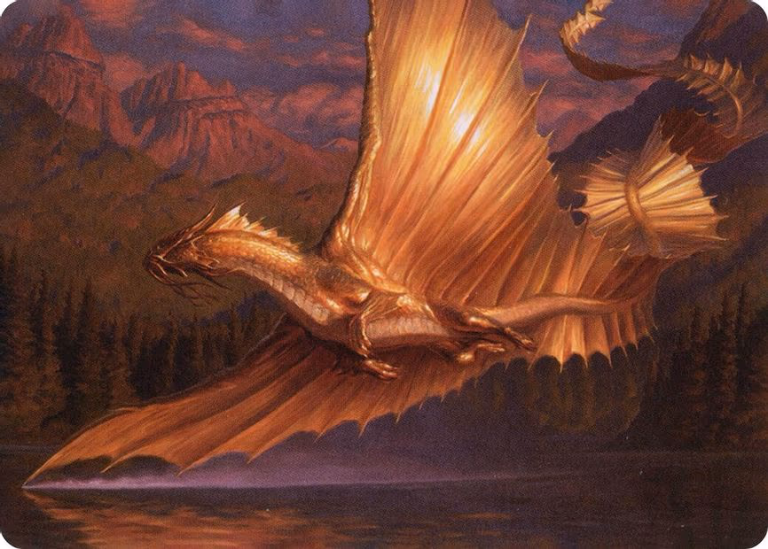 Adult Gold Dragon Art Card