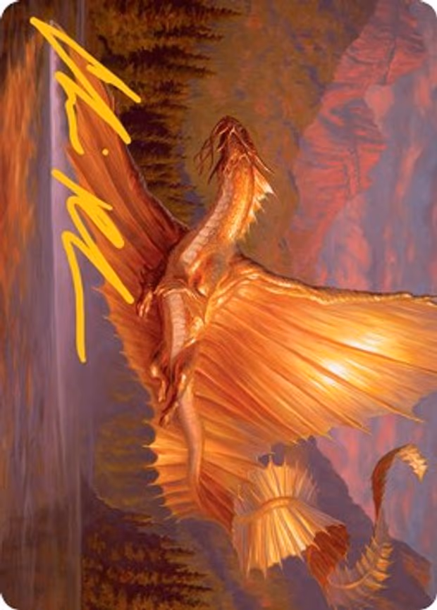 Adult Gold Dragon Art Card