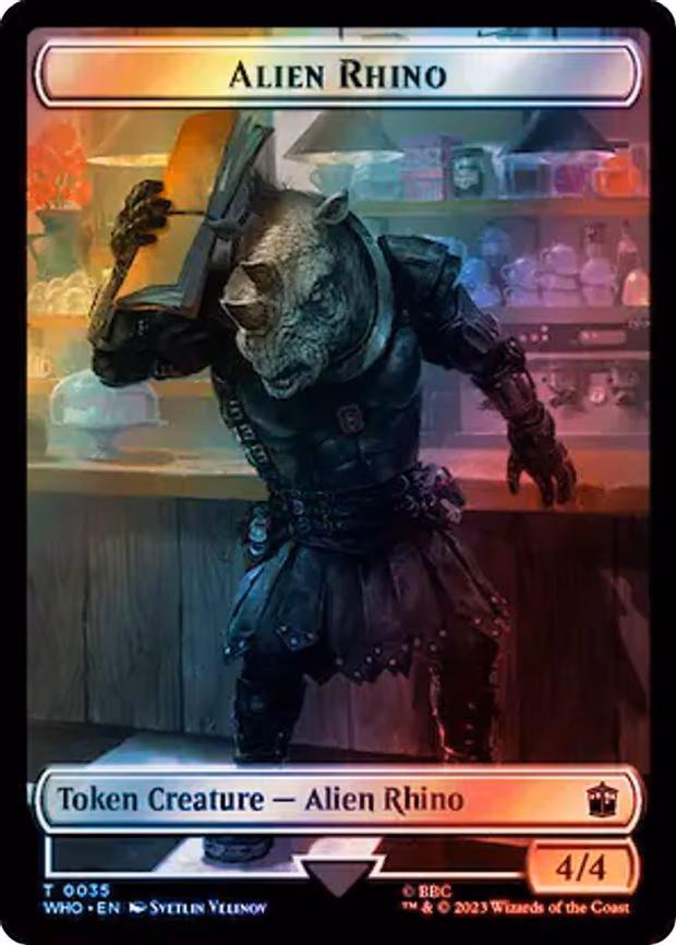 Alien Rhino // Clue (0054) Double-Sided Token - T (35 // 54)