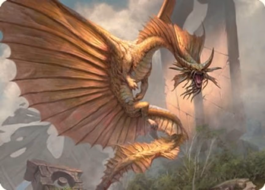 Ancient Gold Dragon Art Card