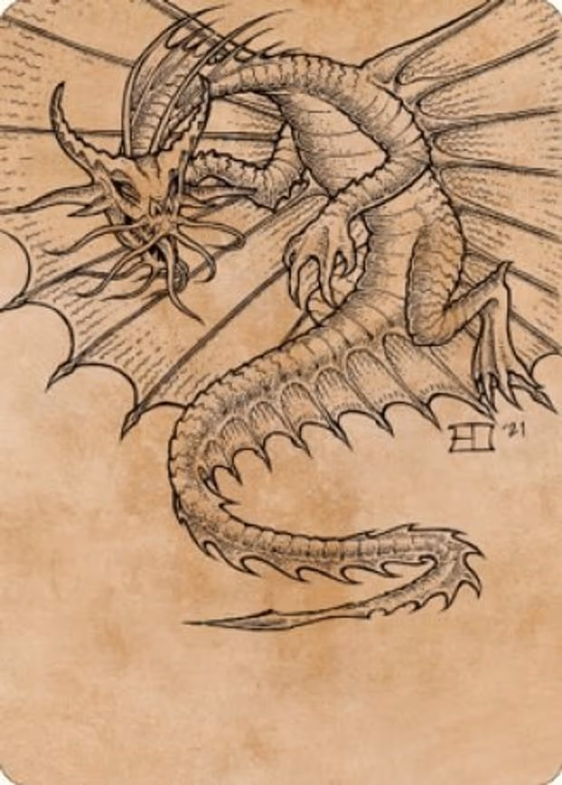Ancient Gold Dragon Art Card