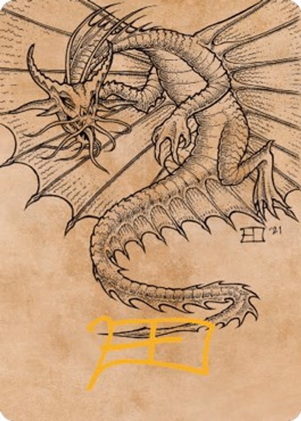 Ancient Gold Dragon Art Card