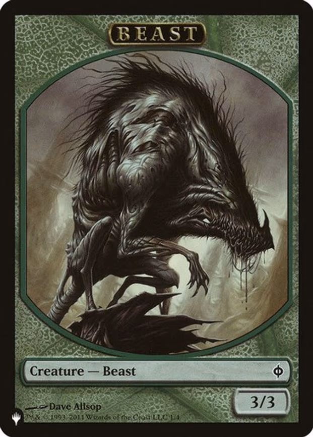 Beast // Emblem - Liliana, Defiant Necromancer Double-Sided Token