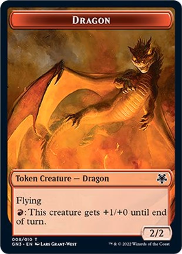 Dragon // Elf Warrior Double-Sided Token