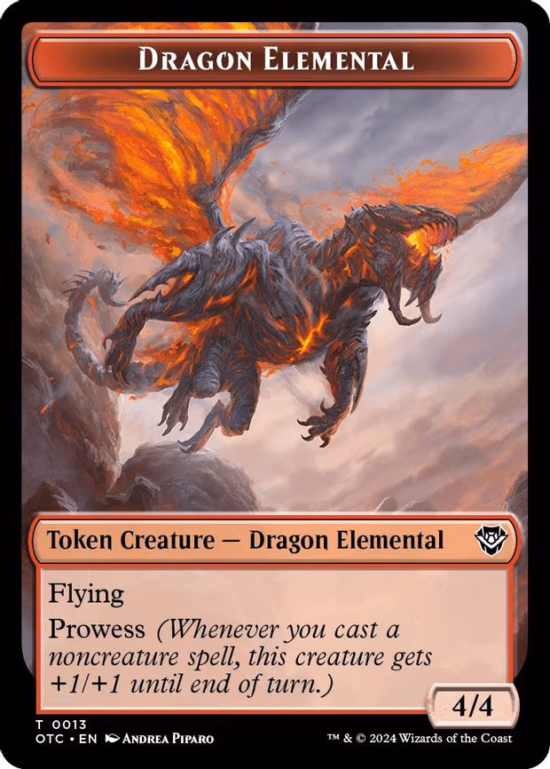 Dragon Elemental // Bird Illusion Double-Sided Token - T (13 // 4)