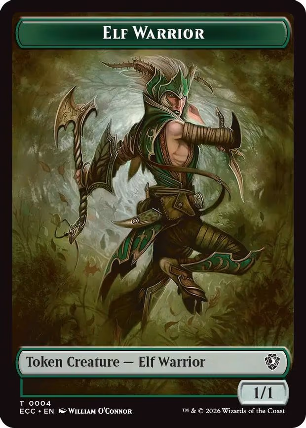 Elf Warrior (0004) // Plant (0005) Double-Sided Token