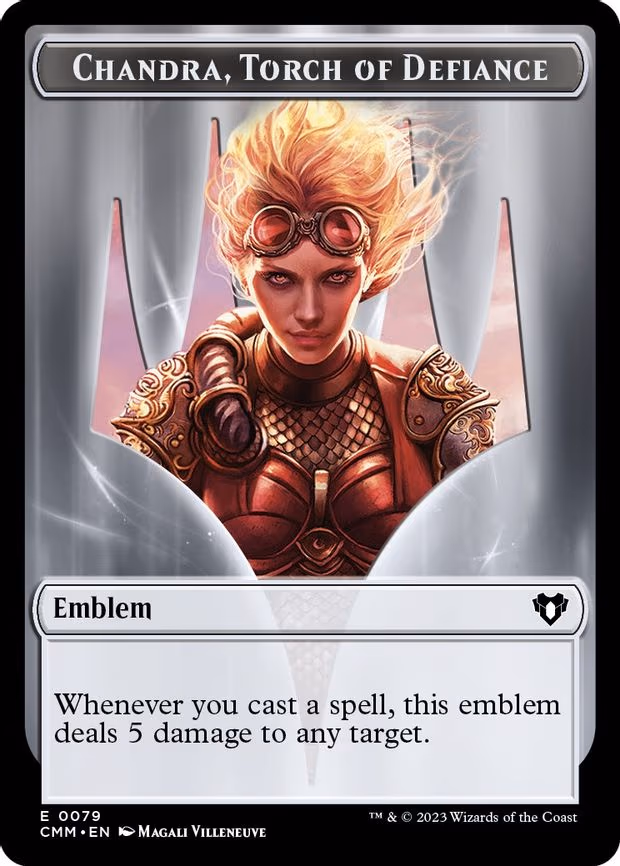 Emblem - Chandra, Torch of Defiance // Wizard Double-Sided Token
