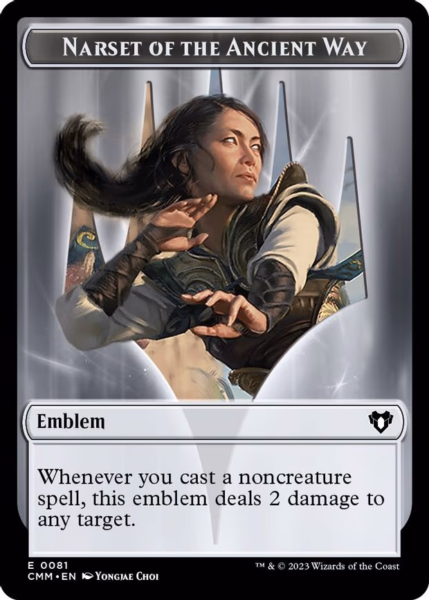 Emblem - Narset of the Ancient Way // Wizard Double-Sided Token