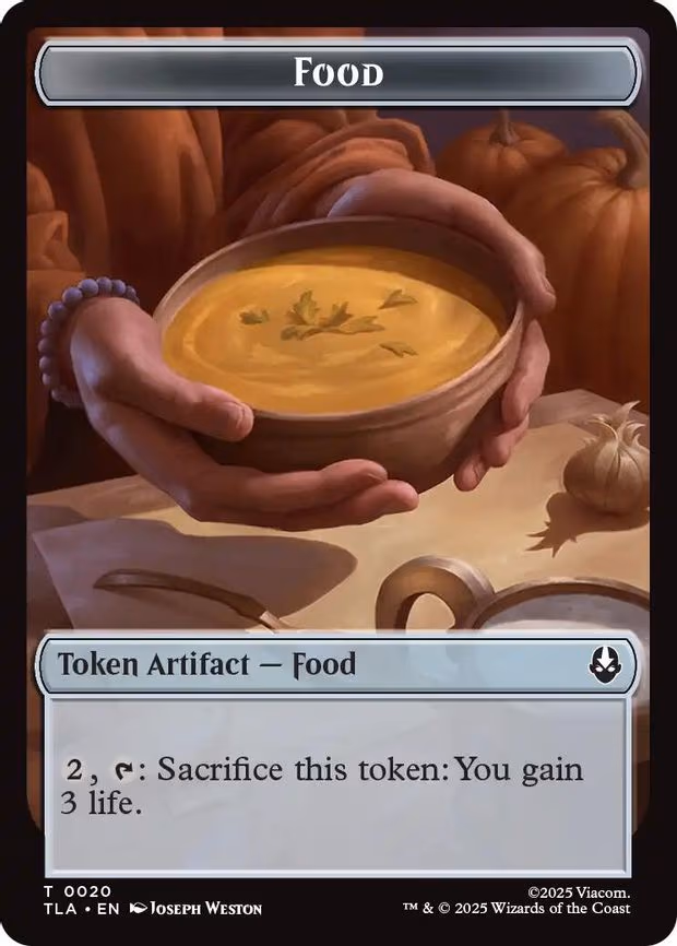 Food (0020) // Ally (0007) Double-Sided Token - T (20 // 7)