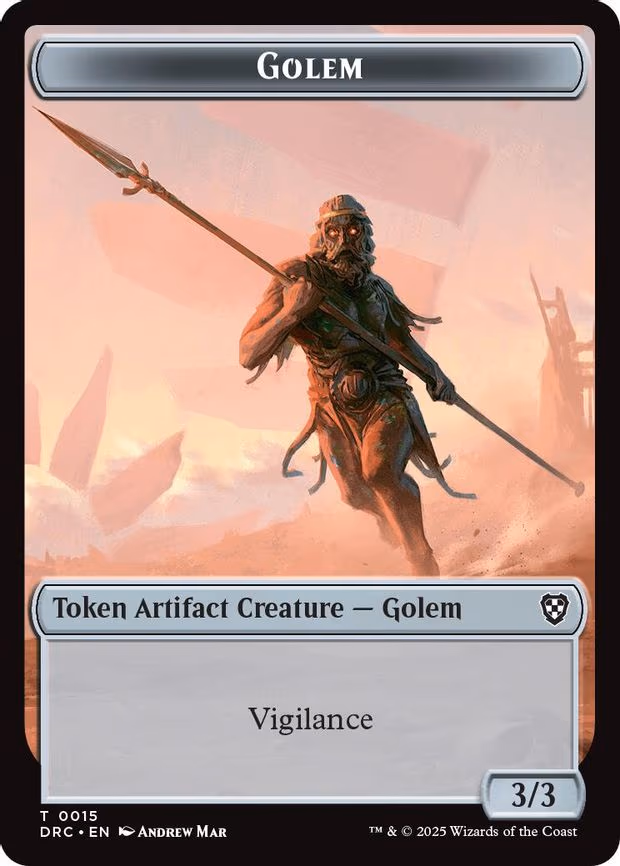 Golem (0015) // Thopter (0009) Double-Sided Token