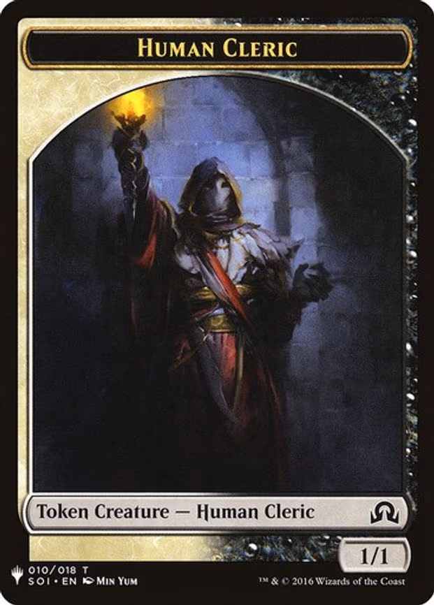 Human Cleric // Emblem - Arlinn, Embraced by the Moon Double-Sided Token