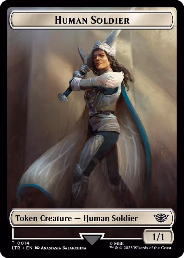 Human Soldier (0014) // Food (0023) Double-Sided Token