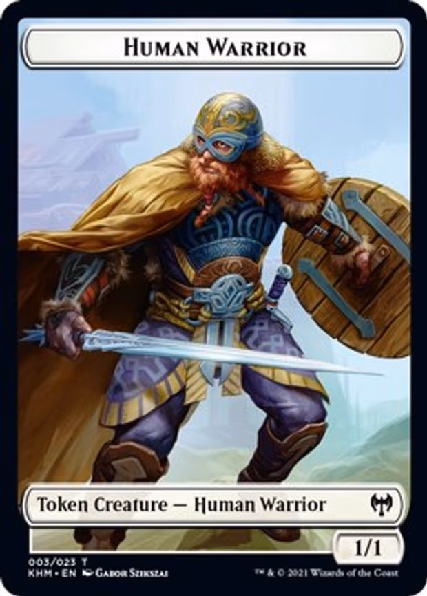 Human Warrior // Demon Berserker Double-Sided Token