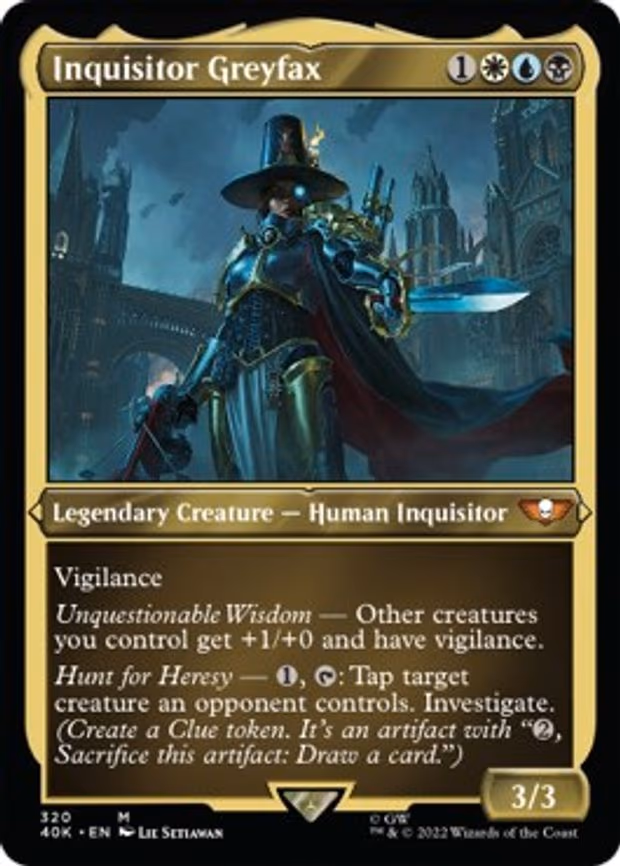 Inquisitor Greyfax (Display Commander) (Foil Etched) - Thick Stock