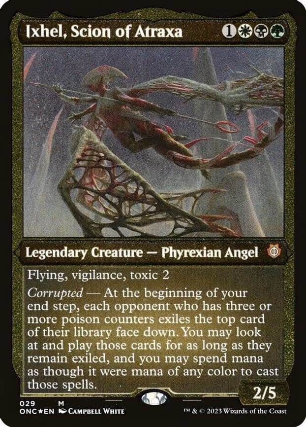 Ixhel, Scion of Atraxa (Display Commander) (Foil Etched) - Thick Stock