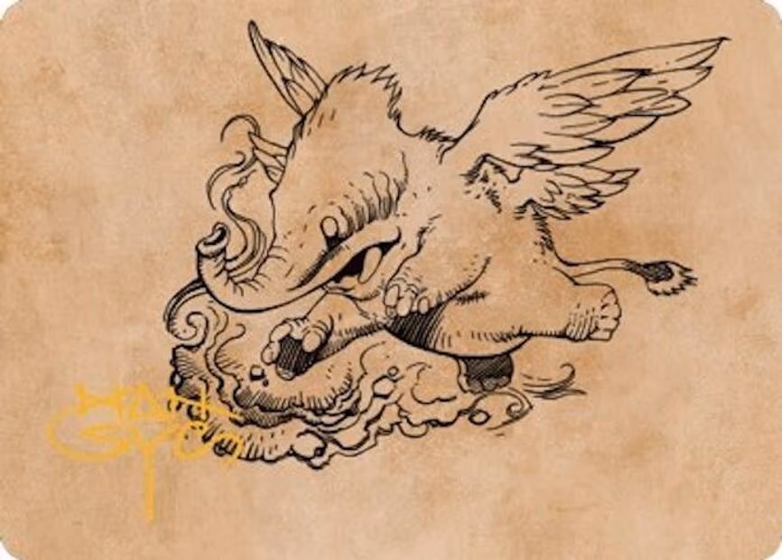 Lulu, Loyal Hollyphant Art Card