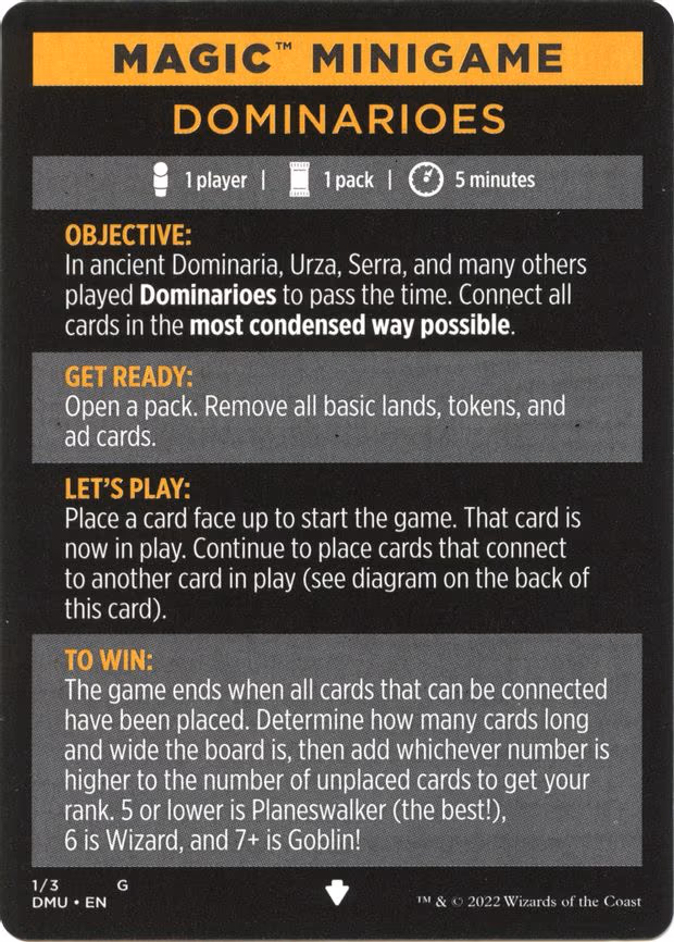 Magic Minigame: Dominarioes