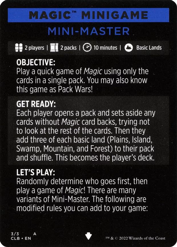 Magic Minigame: Mini-Master