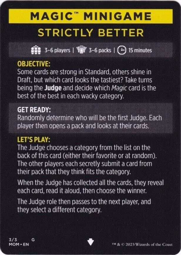 Magic Minigame: Strictly Better