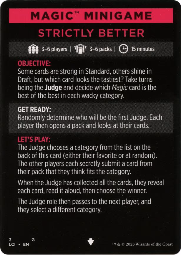 Magic Minigame: Strictly Better