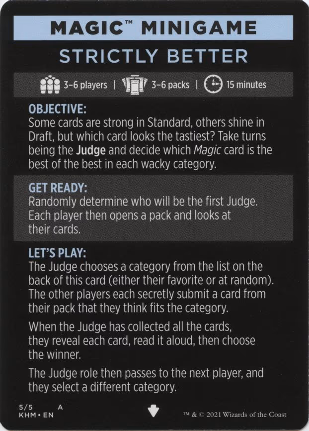 Magic Minigame: Strictly Better