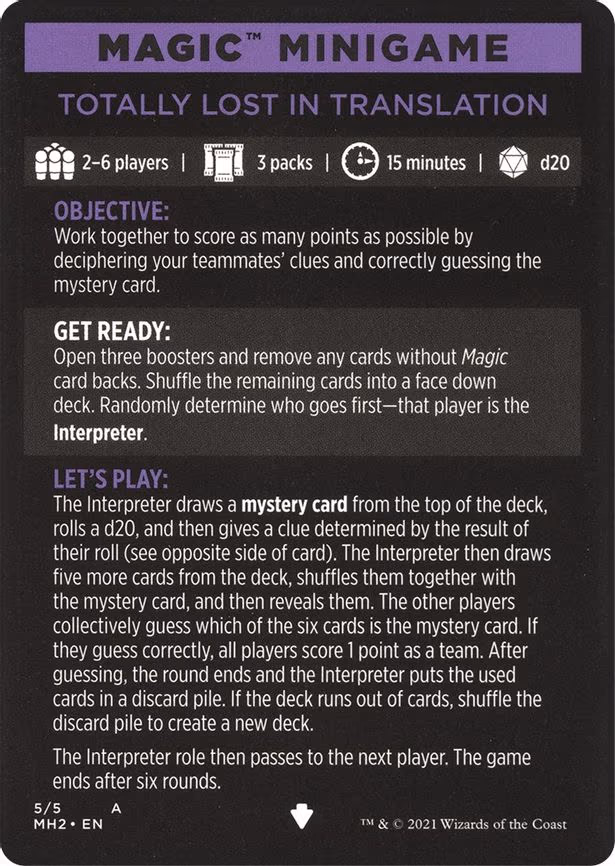 Magic Minigame: Totally Lost in Translation