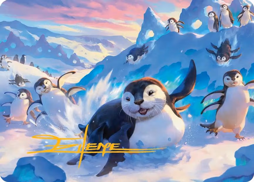 Otter-Penguin Art Card