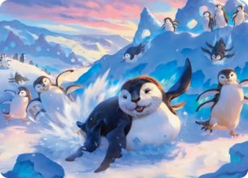Otter-Penguin Art Card