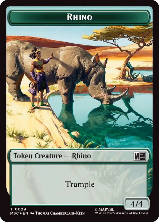 Rhino (0029) // Beast (0027) Double-Sided Token - T (29 // 27)