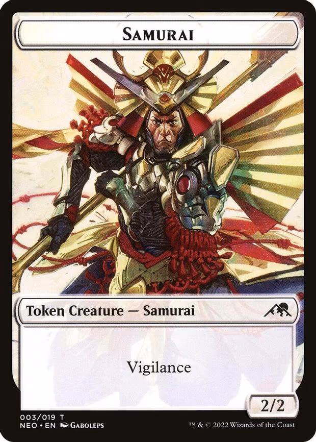 Samurai (003) // Human Monk (010) Double-sided Token - T (3 // 10)