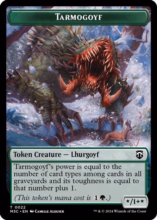 Tarmogoyf (Ripple Foil) // Saproling Double-Sided Token