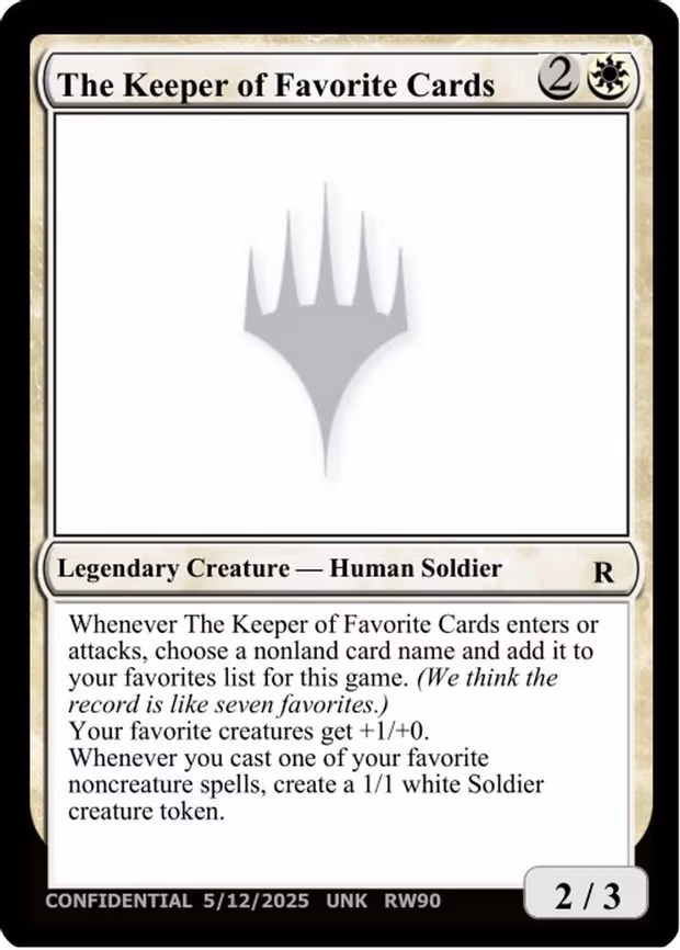 The Keeper of Favorite Cards - R