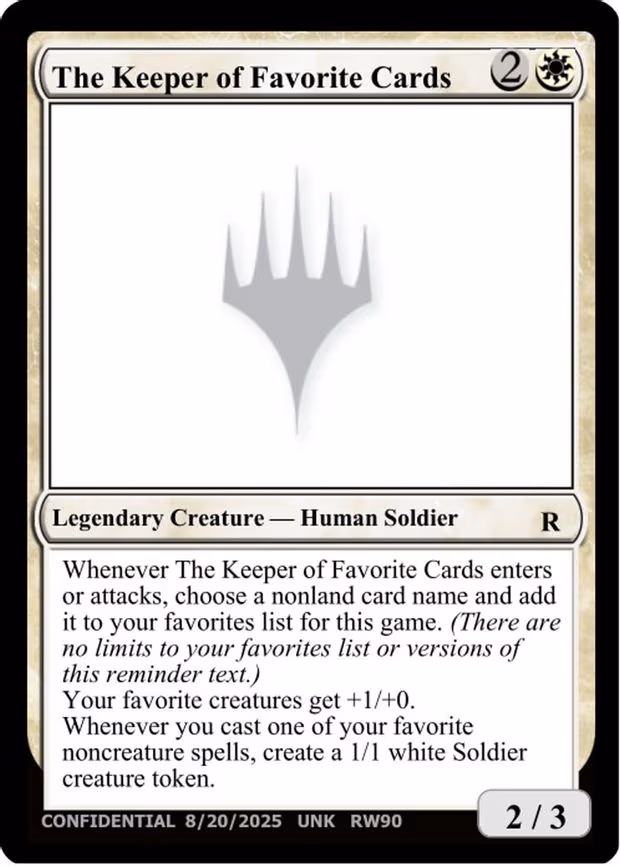 The Keeper of Favorite Cards - R