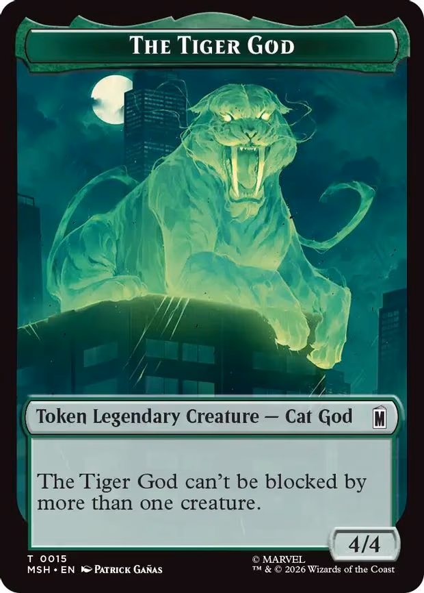 The Tiger God // Sturdy Shield Double-Sided Token - T (15 // 21)