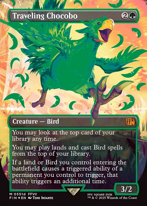 Traveling Chocobo (Borderless) (Neon Ink Green)