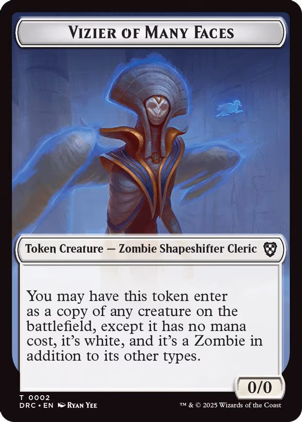 Vizier of Many Faces // Zombie (0003) Double-Sided Token