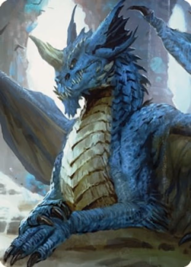 Young Blue Dragon Art Card