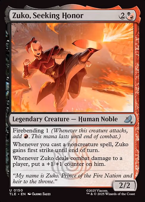 Zuko, Seeking Honor